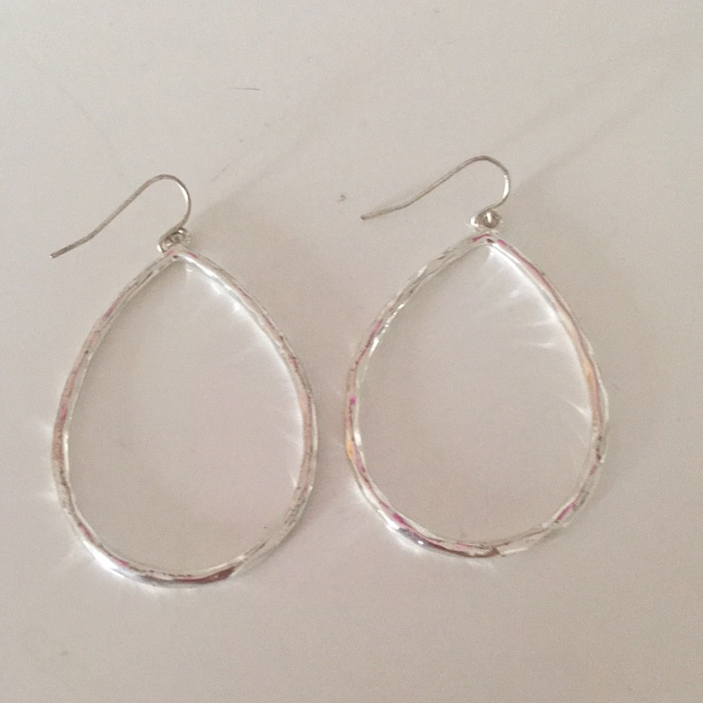 Silver toned drop earrings
